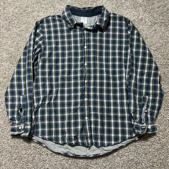 Brooks Brothers Mens XL Regent fit Lined Plaid Button-Up Shirt Long Sleeve - Picture 10 of 10